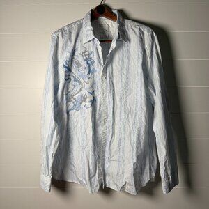 Calvin Klein Garmet Wash Button Down Shirt with Embroidery XXL